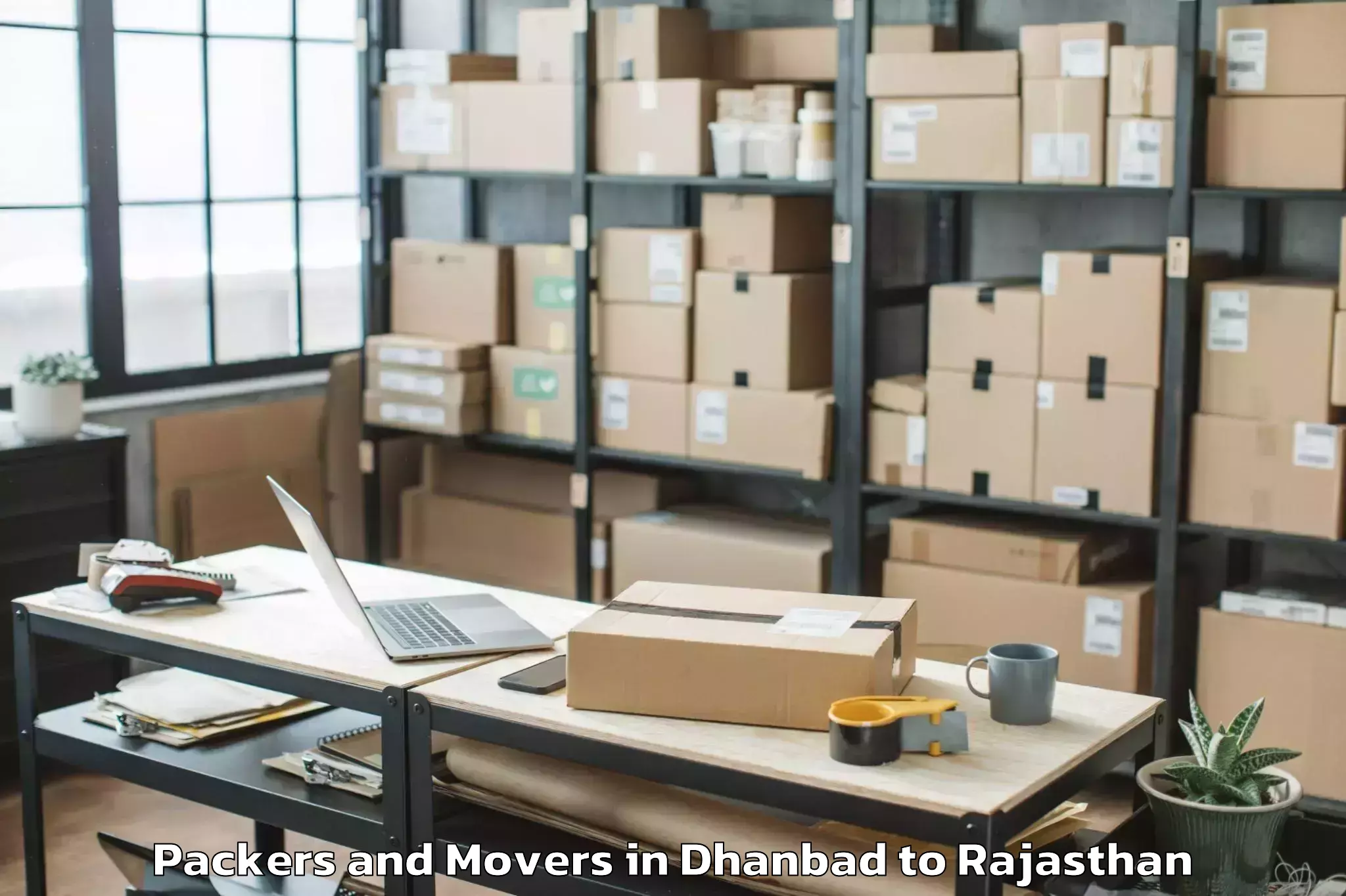 Reliable Dhanbad to Pindwara Packers And Movers